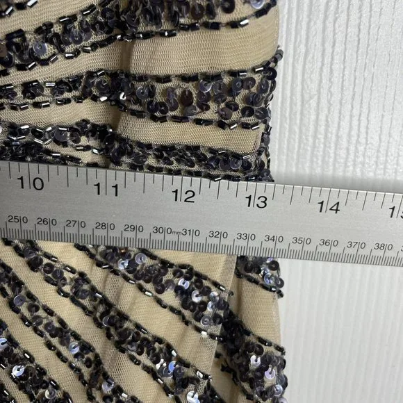 Basix Black Label Sequin Beaded Sleeveless Mini Dress Size 4 Cocktail Formal - Picture 6 of 9